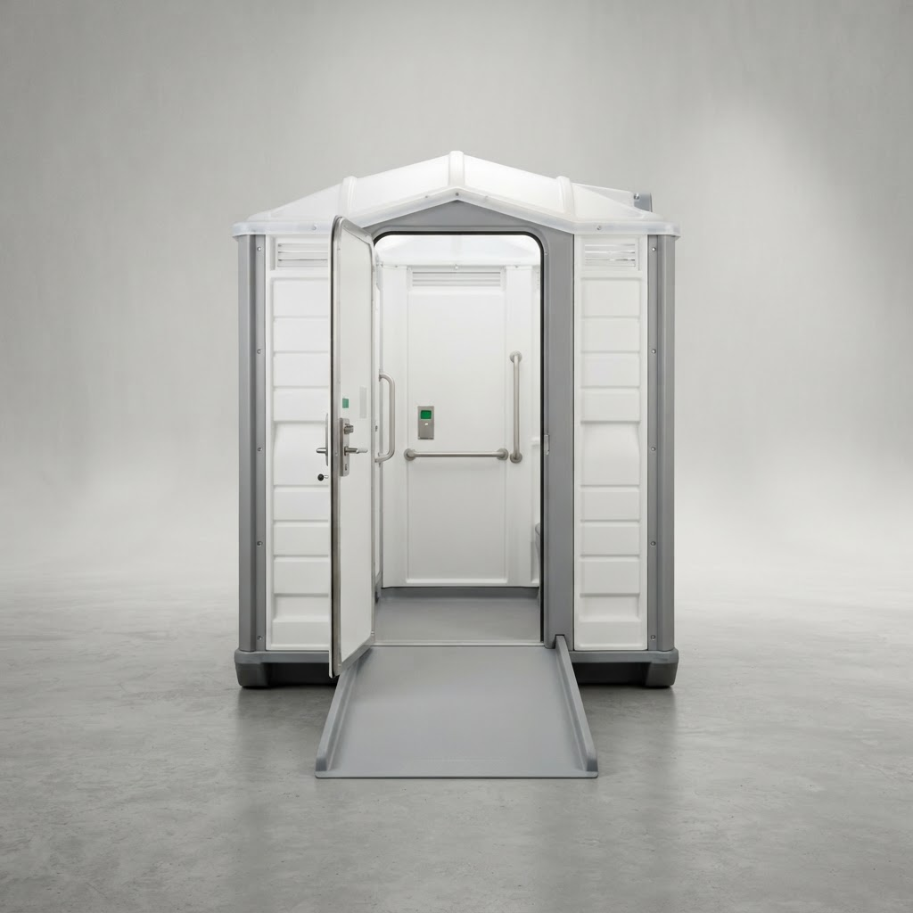 Wheelchair accessible ADA compliant portable restroom